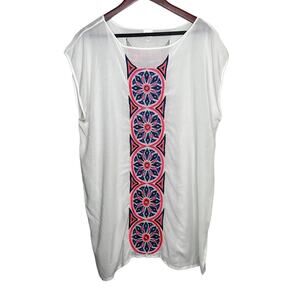 Milly Cabana Swim Embroidered Tunic Cover Up Dress Size S